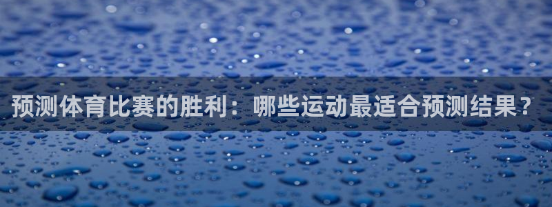 雷鸟体育正版下载官网：预测体育比赛的胜利：哪些运动最适合预测结果？